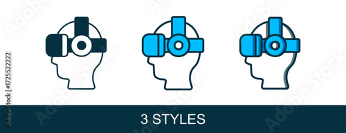 Filled outline Virtual reality glasses icon isolated on white background. Stereoscopic 3d vr mask. Optical head mounted display. Vector