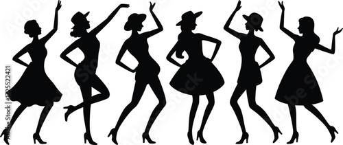 Ballet dancer silhouettes, ballerina poses, classical dance art, ballet performance, tutu dress, elegant movement, ballerina vector, dance illustration, stage art