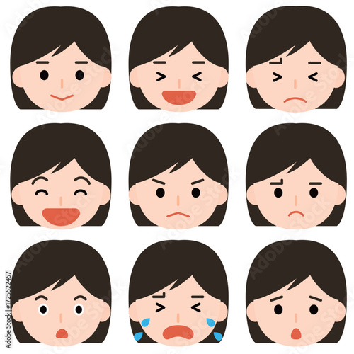 いろんな表情の女の子