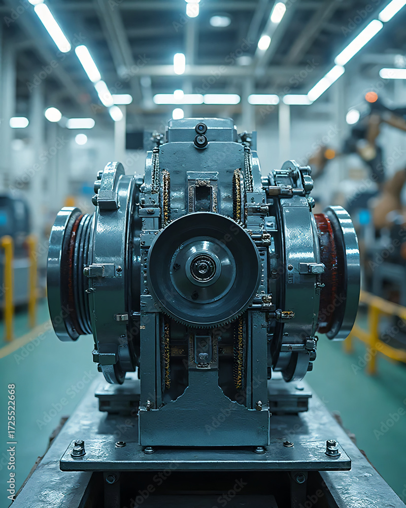 Fototapeta premium Industrial Machine Component in Factory Environment
