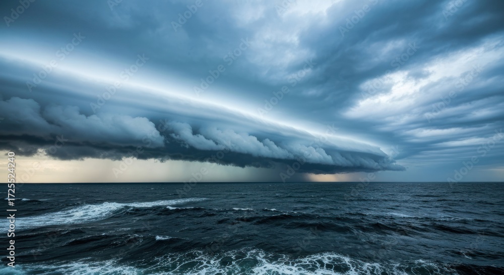 Obraz premium Vast storm clouds over a dark ocean