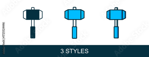 Filled outline Sledgehammer icon isolated on white background. Vector