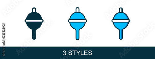 Filled outline Fishing float icon isolated on white background. Fishing tackle. Vector