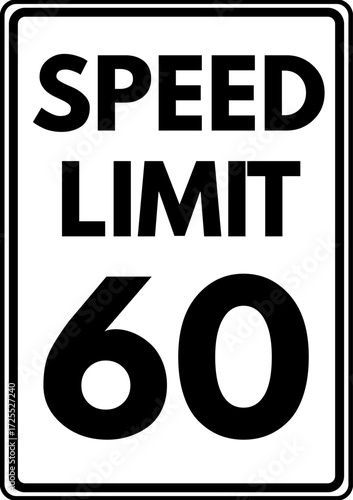 Speed limit 60 mph traffic sign
