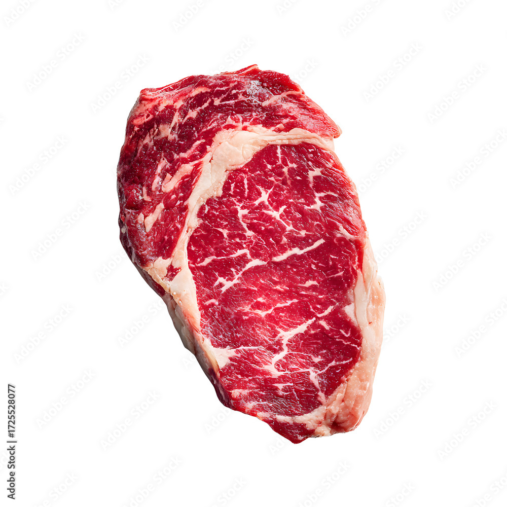 Fototapeta premium Raw Ribeye Steak isolated on transparent background