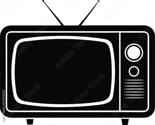 tv vector, analog receiver illustration 
