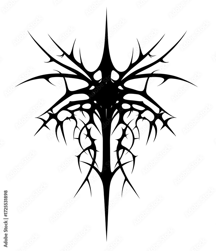 Fototapeta premium PNG Gift Tag Thorn tribal design art.