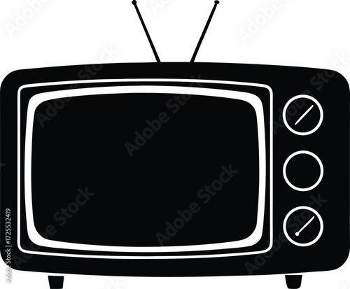television icon, vintage screen design