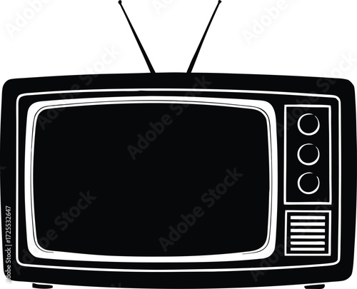old television silhouette, retro tv vector art