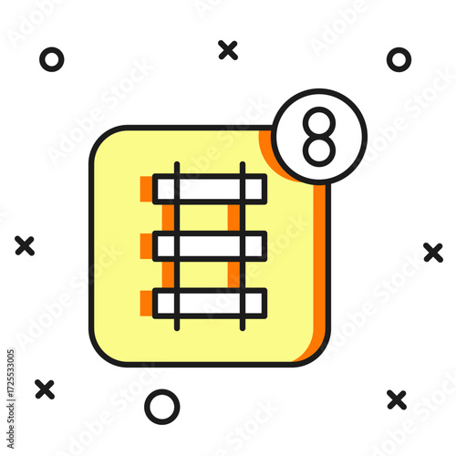 Filled outline Online ticket booking and buying app interface icon isolated on white background. E-tickets ordering. Electronic train ticket on screen. Flat filled outline style with shadow. Vector