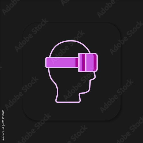 Filled outline Virtual reality glasses icon isolated on black background. Stereoscopic 3d vr mask. Optical head mounted display. Flat filled outline style with shadow. Vector