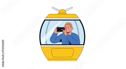 Elevated perspective: capturing the ascent with modern device within a gondola ride adventure experience using smartphone capturing memories during