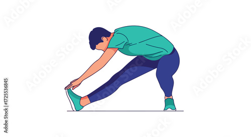Person performing a standing hamstring stretch exercise to improve flexibility and mobility