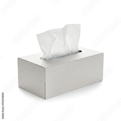 tissue box on white background