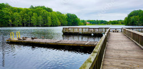 Fishing Pier in Mazarick Park,  Fayetteville, North Carolina, USA