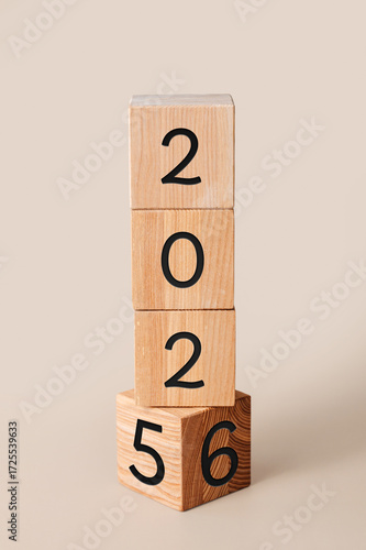 transition from 2025 to 2026 year, copy space