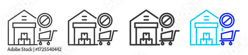 Supply Shortage Icon Set Collection in Creative Outline Style for Business Featuring Multiple Thickness Variations for Inflation Finance Economy Money Supply and Currency Weakness