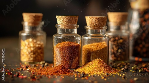 Fototapeta Naklejka Na Ścianę i Meble -  Colorful spice jars