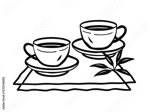 Craft a Serene Depiction of Two Teacups Toasting