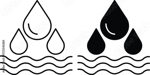 Water Drop Icon – Clean Water, Nature, and Sustainability Symbol and vector silhouette..eps