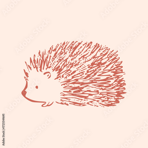 Autumn fall vector illustration with abstract thanksgiving warm doodle design for hedgehog icon, ideal for woodland poster and cozy seasonal nature decoration by rustic hand drawn style.
