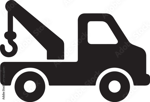 Reliable Tow Truck Icon for Emergency Roadside Assistance Services, Symbolizing Safety and Quick Response for Automotive Accidents and Vehicle Recovery