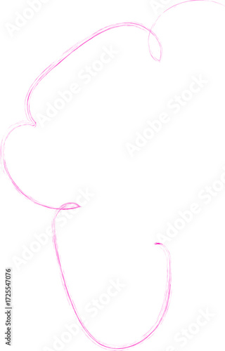 Scribbled, wavy and textured line shape forming loop