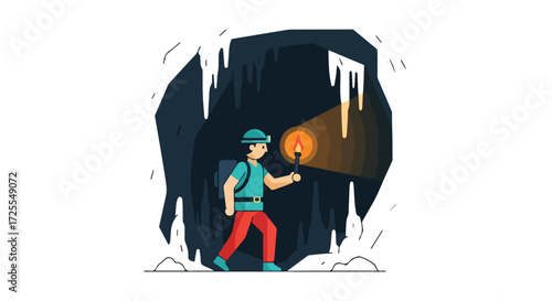 Adventures in the dark: Exploring mysterious caves with torchlight, navigating unknown tunnels in search of secrets and hidden wonders and thrilling