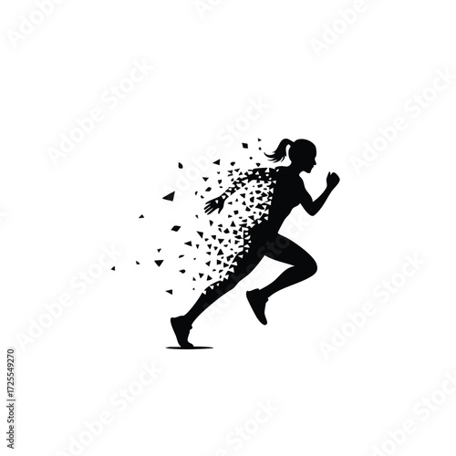Dynamic silhouette of a runner in motion, illustrating speed and the concept of breaking from constraints.
