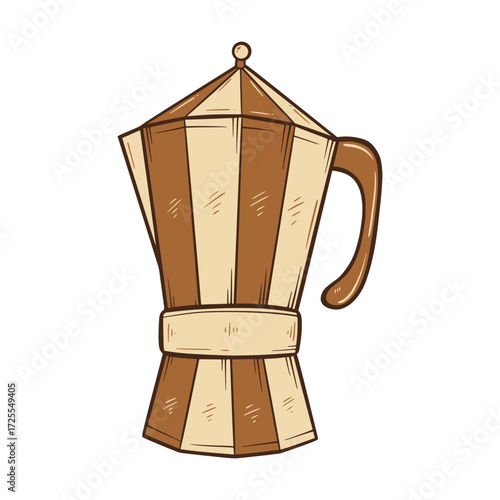 Hand Drawn of  Moka Pot