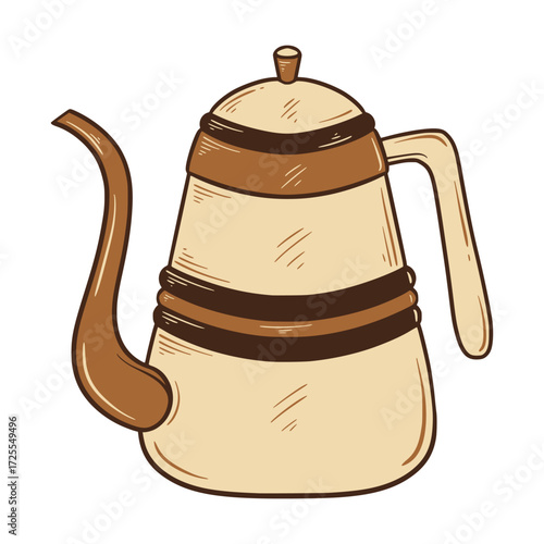 Hand Drawn of  Coffee Pour Over Kettle