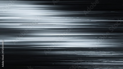 Dynamic silver streaks with motion blur on black, modern abstract background for social media banners and digital marketing visuals

