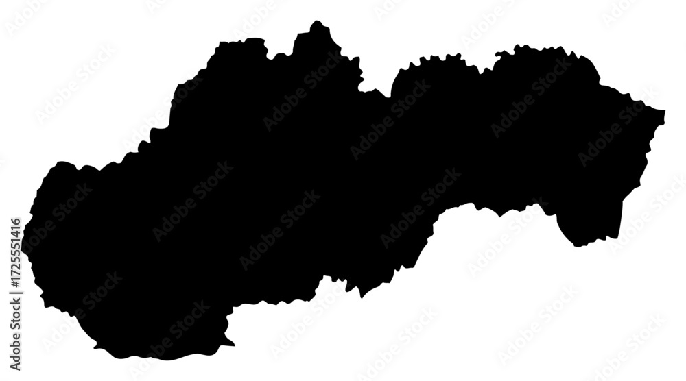 Fototapeta premium Slovakia map outline silhouette vector country shape laser cutting engraving