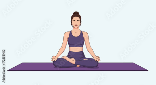 Serene Woman Practicing Padmasana Yoga Pose for Relaxation and Wellness