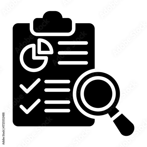 Audit Trail Glyph Vector Icon