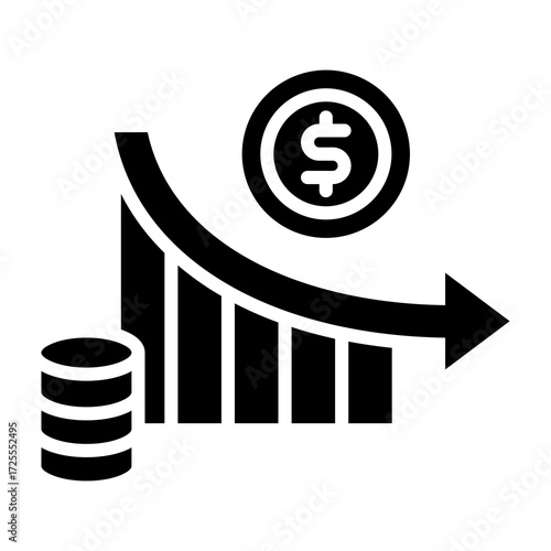 Depreciation Glyph Vector Icon