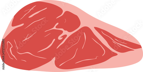 Raw beef steak with marbling and fat cap ready for grilling delicious meal preparation isolated on transparent background