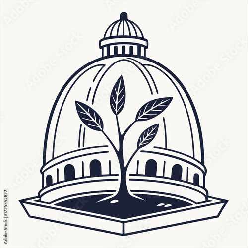 Minimal flat vector icon of a dome shaped incubator