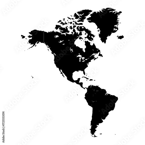 The Americas map outline silhouette vector continent shape laser cutting engraving