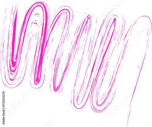 Scribbled, curved, textured and organic brush line, with a relaxed look, forming waves