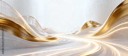 Platinum-colored business technology fashion flowing light effect main visual background
