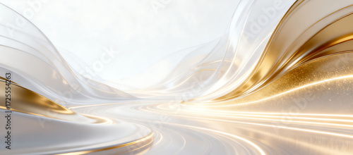 Platinum-colored business technology fashion flowing light effect main visual background