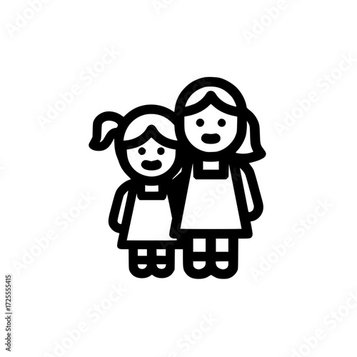 Silhouette of child in tears hugged by friend icon for empathy kindness and comforting relationship