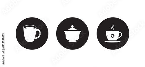 Cup icon set, Coffee cup icon, Mocha symbol, tea cup illustration sign collection, Vector illustration EPS 10.