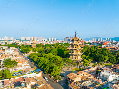Beautiful morning view of Kaiyuan Temple in Quanzhou, Fujian