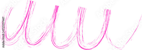 Squiggled, organic, textured and curved brush line, with a relaxed and handmade look, forming loops