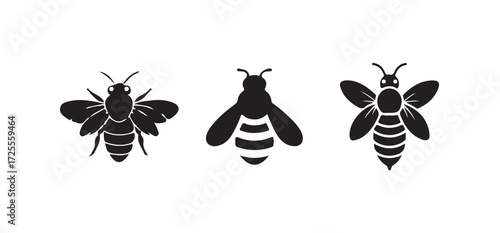 Bee icon vector, bumble bee drawing, insect line art, bee graphic design, Vector illustration EPS 10.