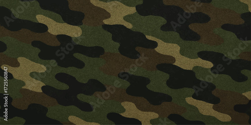 Seamless green and brown military camouflage pattern texture background for army soldier uniform design