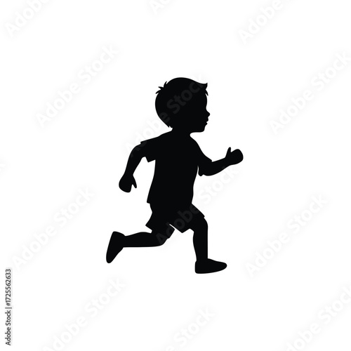 A playful silhouette of a child running energetically, embodying the joy and freedom of childhood exploration.