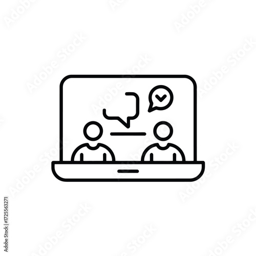 Virtual Meeting Communication Online Collaboration Concept Digital Teamwork and Approval Checkmark Symbol